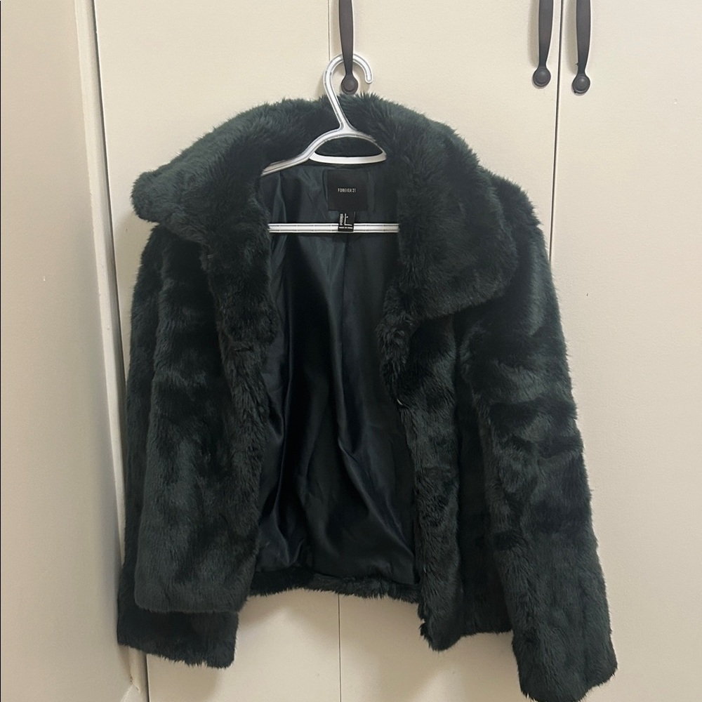 Forever 21 Forest Green Teddy Jacket